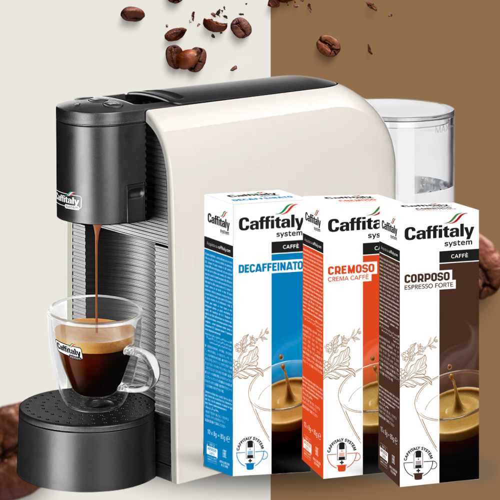 macchina da caffè caffitaly con 50 capsule