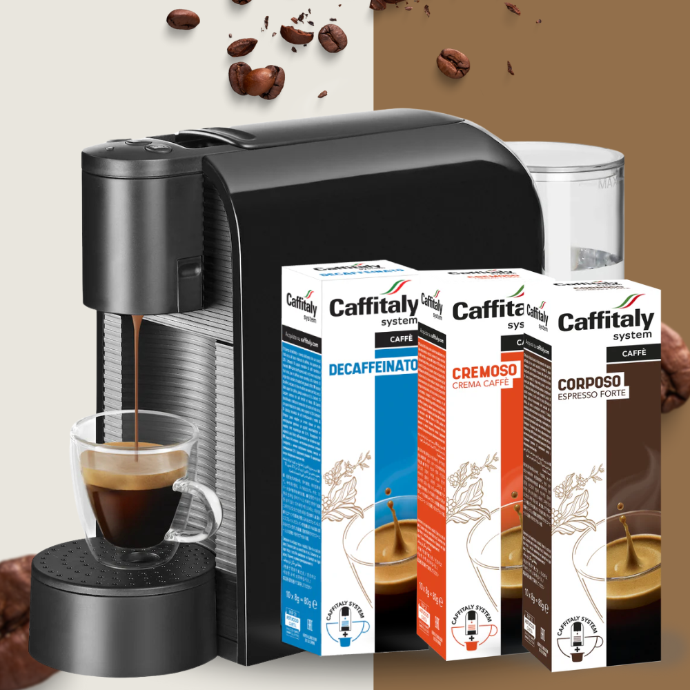 macchina da caffè caffitaly con 50 capsule